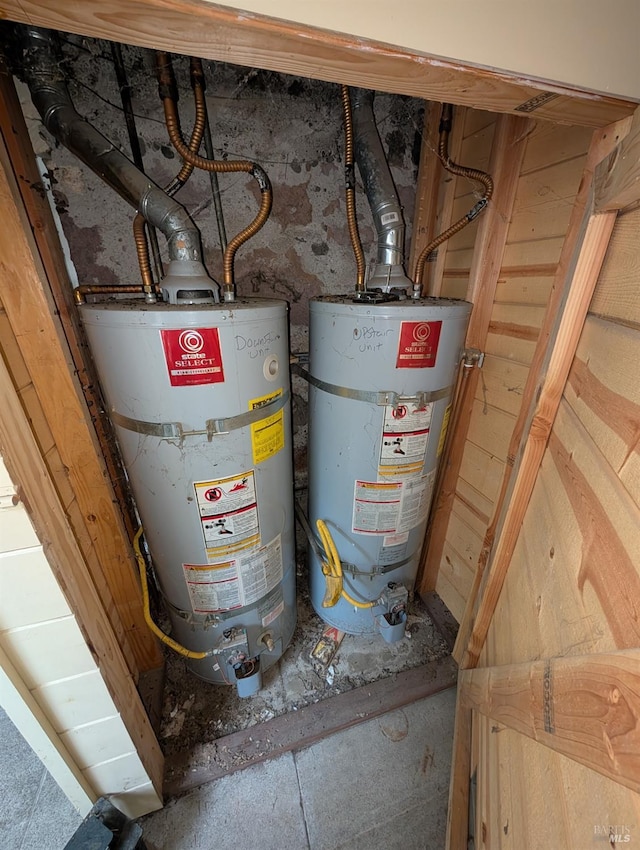 utility room featuring secured water heater