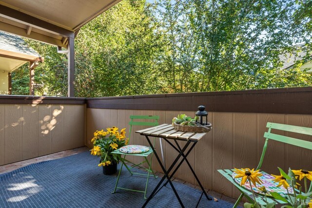 balcony featuring a patio area