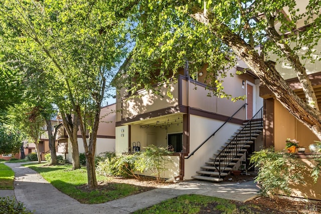 exterior space with stairs