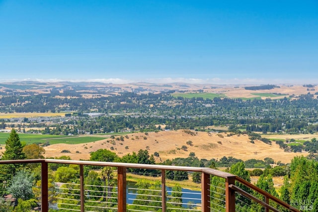 balcony with a mountain view