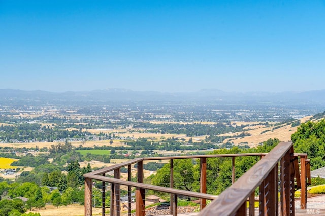 balcony featuring a mountain view
