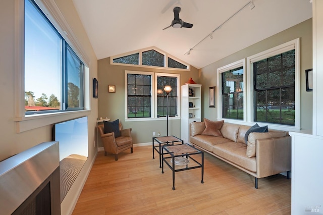 interior space with rail lighting