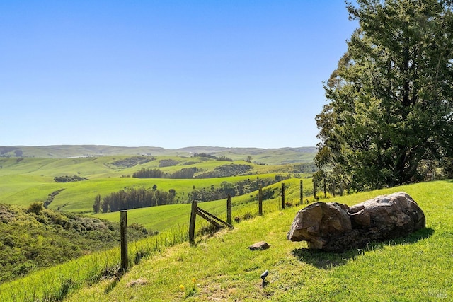 mountain view featuring a rural view