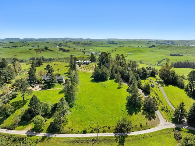 bird's eye view with a rural view