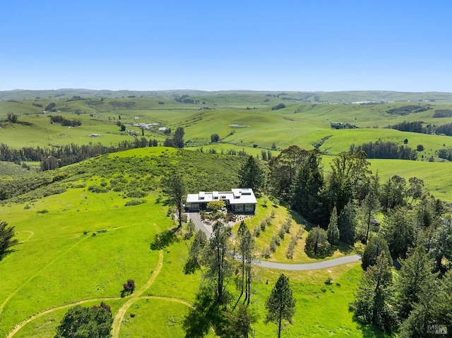 drone / aerial view featuring a rural view