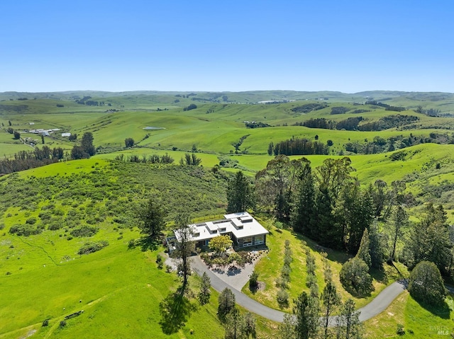 bird's eye view with a rural view