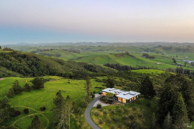 bird's eye view featuring a rural view
