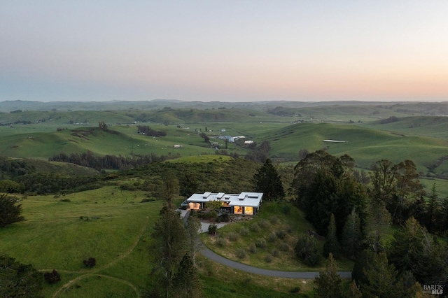 bird's eye view with a rural view