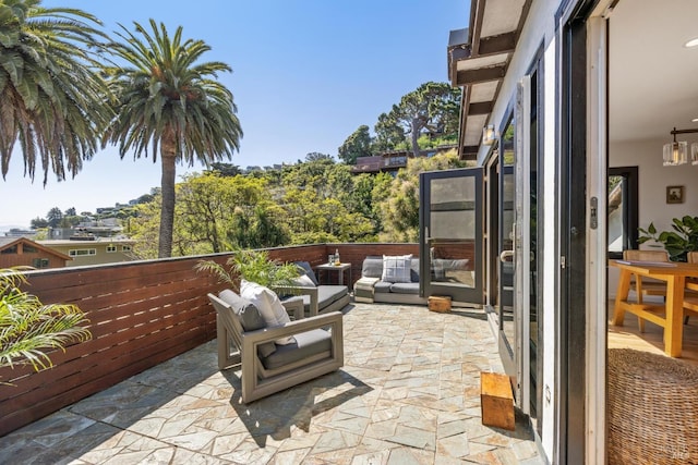 view of patio featuring an outdoor living space