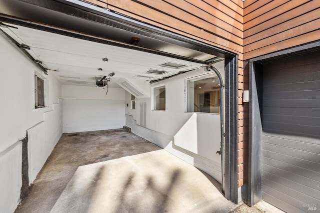 interior space featuring a garage door opener