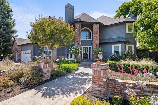 433 Tee Ct, Healdsburg, CA 95448 - view of front of home with a garage, roof with shingles, and fence
