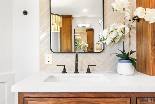 433 Tee Ct, Healdsburg, CA 95448 - bathroom featuring tasteful backsplash and vanity