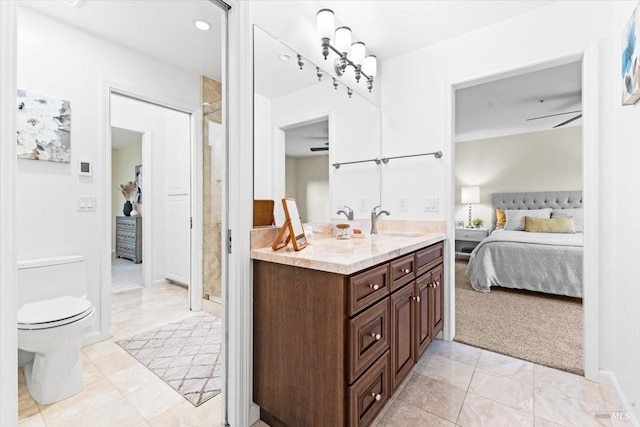 433 Tee Ct, Healdsburg, CA 95448 - ensuite bathroom with toilet, vanity, tile patterned flooring, and connected bathroom