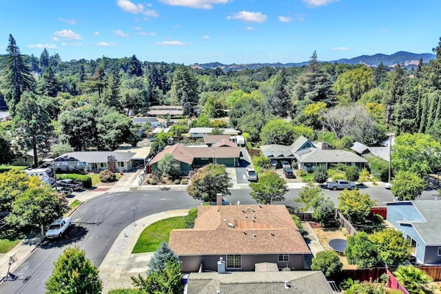 bird's eye view with a residential view