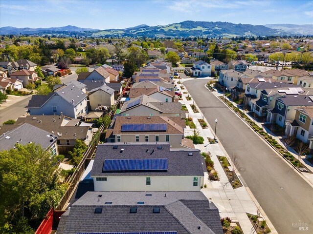 bird's eye view with a mountain view and a residential view