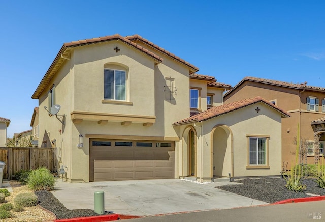 1090 Swarthmore Ct, Dixon, CA 95620 - mediterranean / spanish house featuring stucco siding, a garage, concrete driveway, and a tile roof