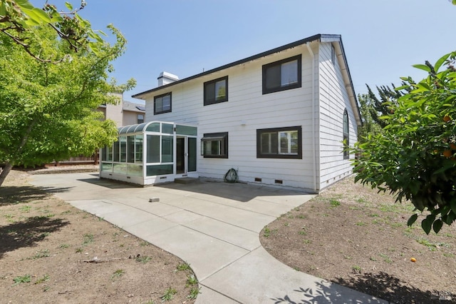 220 Sandy Neck Way, Vallejo, CA 94591 - back of property with a sunroom, a patio, and a chimney