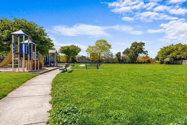 exterior space featuring playground community