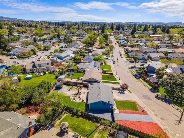 aerial view with a residential view