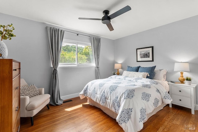436 Calle De La Mesa, Novato, CA 94949 - bedroom featuring wood finished floors, baseboards, and ceiling fan