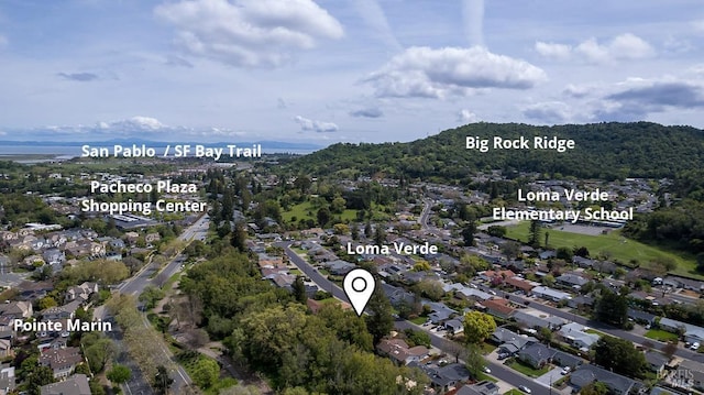 436 Calle De La Mesa, Novato, CA 94949 - aerial overview of property's location featuring nearby suburban area and a forest