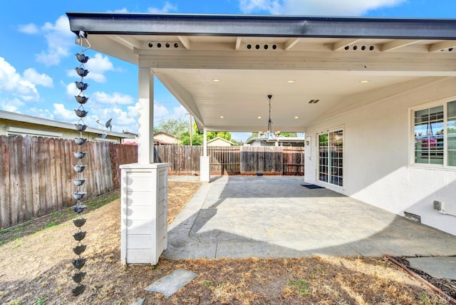 view of patio with a fenced backyard