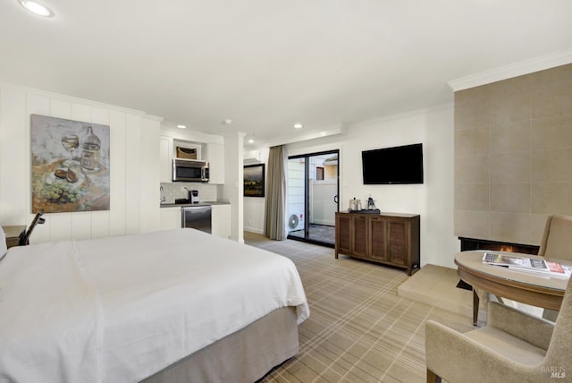 1600 Atlas Peak Rd Unit 286, Napa, CA 94558 - bedroom with crown molding, recessed lighting, and light carpet