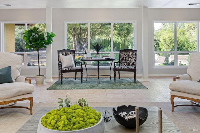 sunroom with visible vents