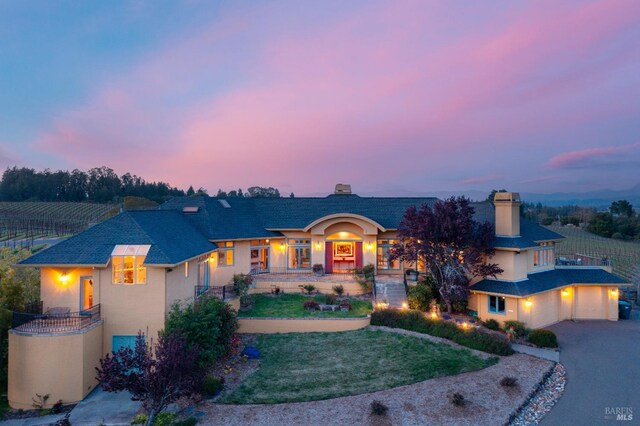 2614 Scotts Right Of Way, Sebastopol, CA 95472 - ranch-style house with stucco siding, a garage, and asphalt driveway