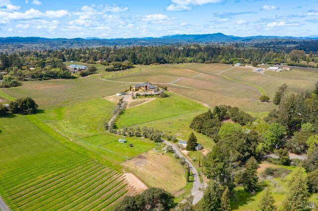 2614 Scotts Right Of Way, Sebastopol, CA 95472 - aerial view of sparsely populated area featuring rows of crops and a mountain backdrop