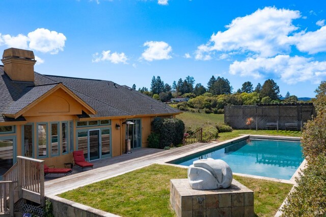 2614 Scotts Right Of Way, Sebastopol, CA 95472 - swimming pool featuring a wooden deck and french doors