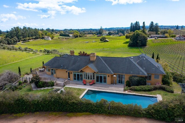 2614 Scotts Right Of Way, Sebastopol, CA 95472 - deck with a rural view, agricultural area, and outdoor dining area