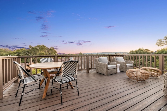 view of deck at dusk
