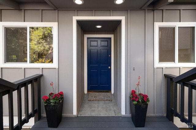 19 Savannah Ave, San Anselmo, CA 94960 - doorway to property featuring board and batten siding