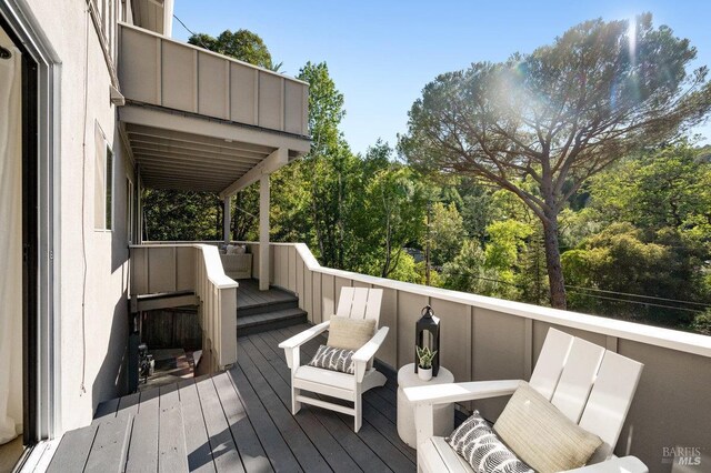 19 Savannah Ave, San Anselmo, CA 94960 - wooden deck with an outdoor living space