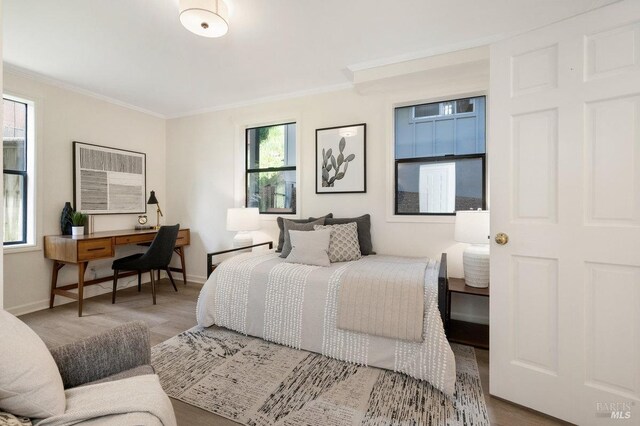 19 Savannah Ave, San Anselmo, CA 94960 - bedroom featuring baseboards, ornamental molding, and wood finished floors