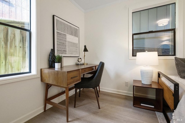 19 Savannah Ave, San Anselmo, CA 94960 - office space with crown molding, a wealth of natural light, and wood finished floors