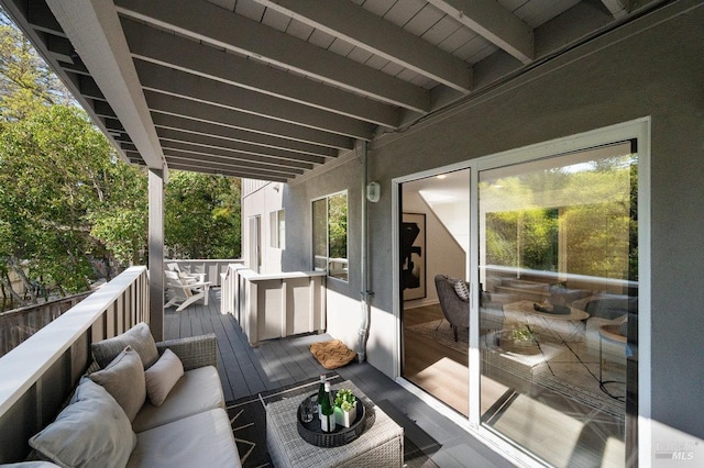 19 Savannah Ave, San Anselmo, CA 94960 - wooden terrace featuring an outdoor hangout area