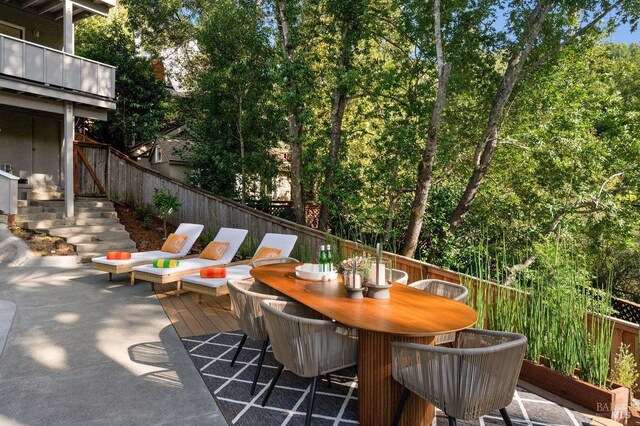 19 Savannah Ave, San Anselmo, CA 94960 - view of patio featuring outdoor dining space and fence