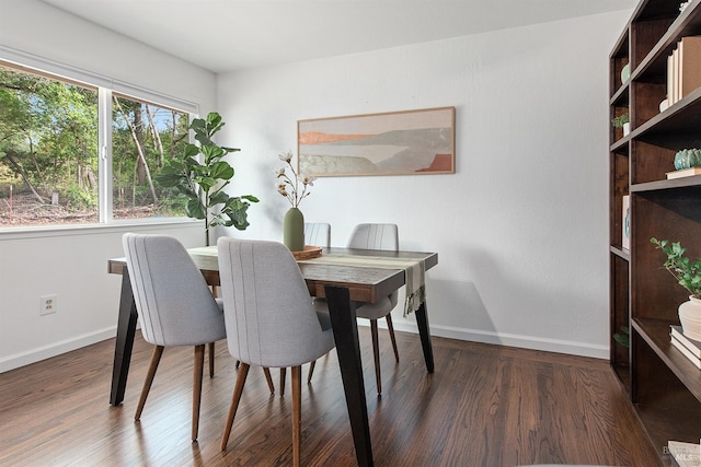 dining room featuring baseboards and wood finished floors