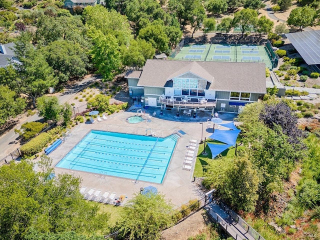 birds eye view of property