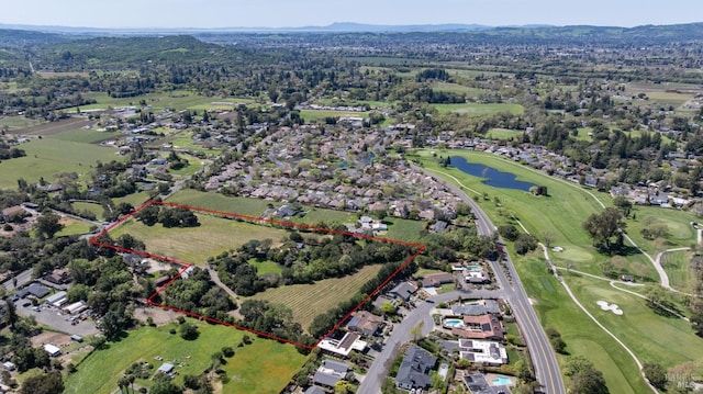 2134 Monticello Rd, Napa, CA 94558 - aerial view featuring view of golf course and a water view