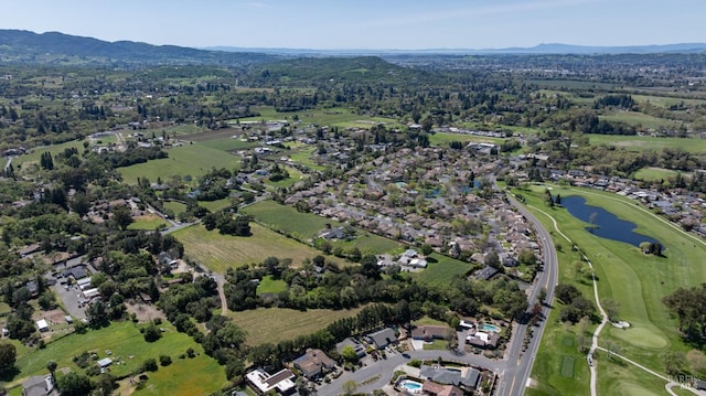 2134 Monticello Rd, Napa, CA 94558 - aerial view with golf course view, a water and mountain view, and a residential view