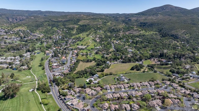 2134 Monticello Rd, Napa, CA 94558 - birds eye view of property featuring a mountain view, a residential view, and view of golf course