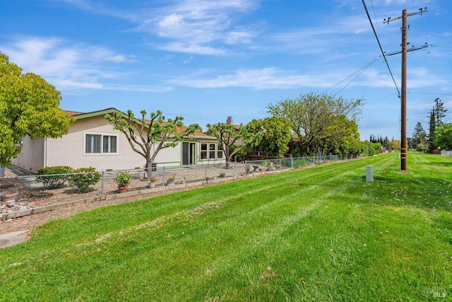 view of yard with fence