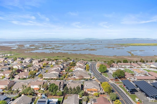 aerial view with a residential view and a mountain view