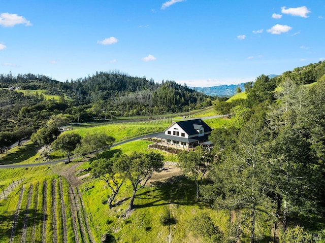 aerial view featuring a rural view
