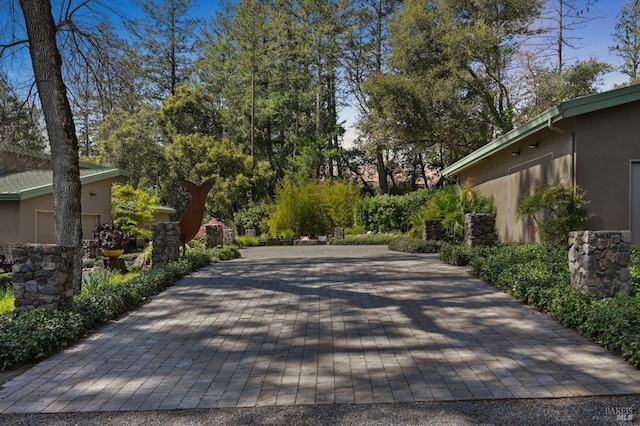 view of road with driveway