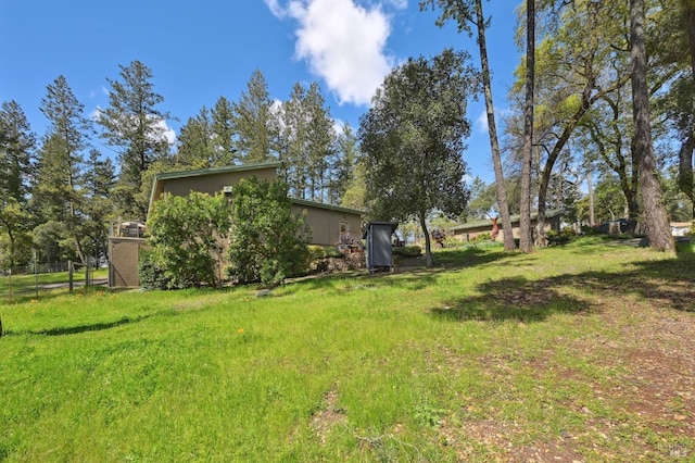 view of yard with fence