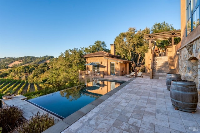 view of pool featuring a patio area and an infinity pool